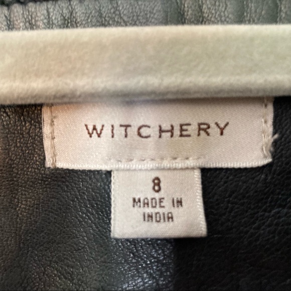 Witchery Women’s Black Leather Jacket/Blazer, AUS 8 (US Size 4) - Picture 8 of 9